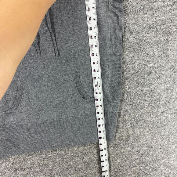 New Forever 21 Top Women M Medium Gray Sleeveless Hooded Viscose - Picture 10 of 11